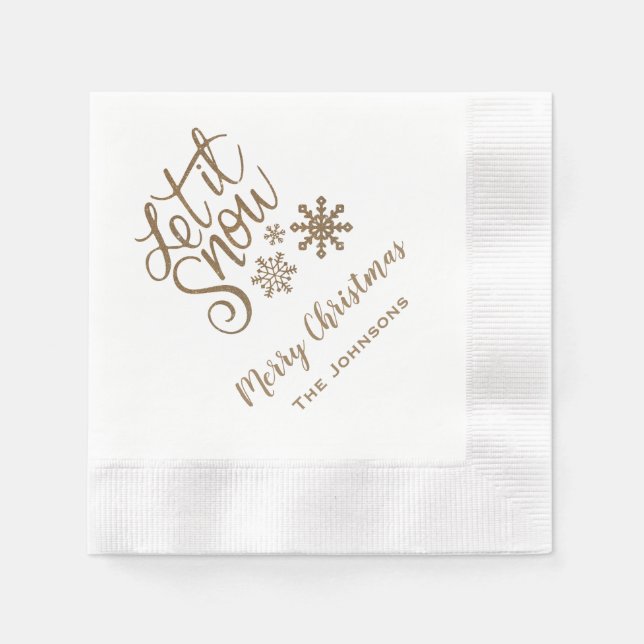 Guarde a Neve Guardanapos de Natal Personalizados  (Frente)