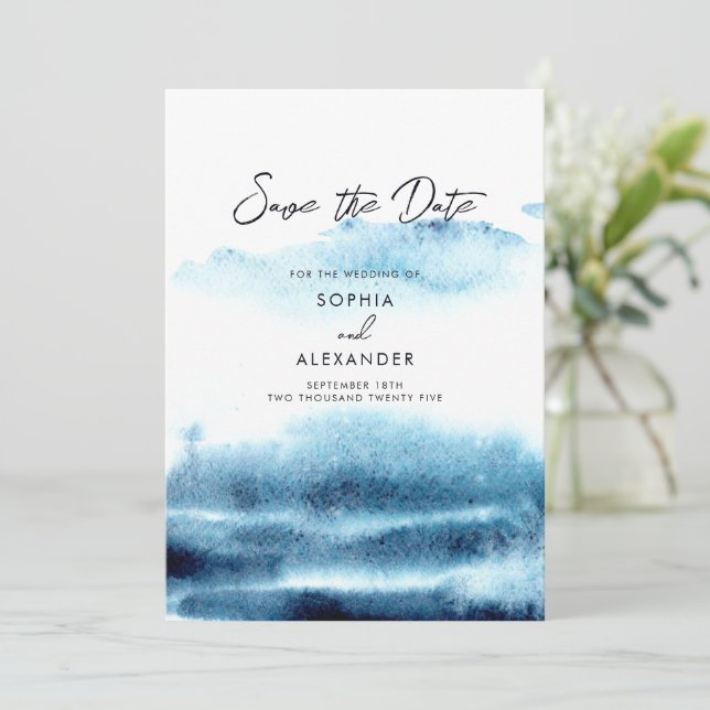 Guarde o cartão plano de data para um casamento co (Em pé/Frente)