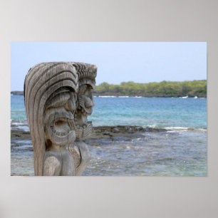 Guardiães de Tiki em Kona, Havaí - impressão