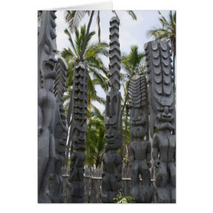 Guardiães de Tiki no lugar do refúgio - cartão