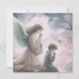 Guardian Angel e Criança Rezando Juntos