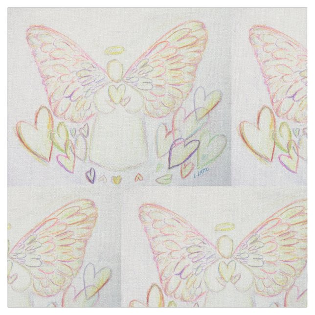 Guardian Angel of Hearts Art Tecido Material (Detalhe)