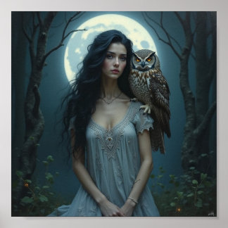 Guardião ao Luar – Poster de Arte de Mulher Fantas