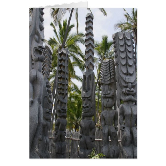 Guardiões de Tiki no Local de Refúgio - Cartão (Frente)