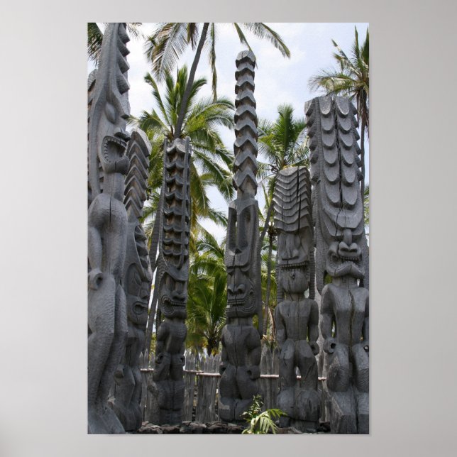 Guardiões de Tiki no Local de Refúgio - Impressão (Frente)