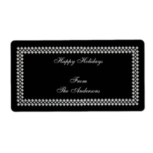 Guarnição da prata da etiqueta do presente da