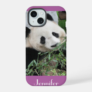 Guarnição roxa pálida bonito da panda gigante,