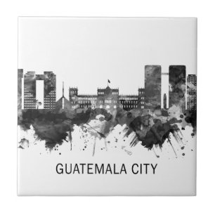 Guatemala City Guatemala Skyline BW