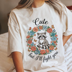 Guaxinim Fofo Mas Vou Lutar Arte Animal Engraçada
