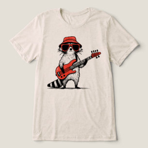 Guaxinim Legal Tocando Guitarra Baixo Vermelha