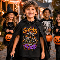 Guaxinins Assustadores de Halloween Menino Feral