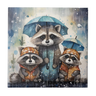 Guaxinins Fofos na Chuva