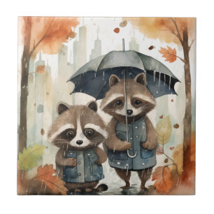 Guaxinins Fofos na Chuva
