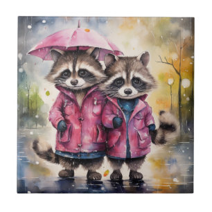 Guaxinins Fofos na Chuva