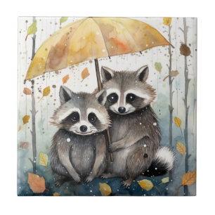 Guaxinins Fofos na Chuva