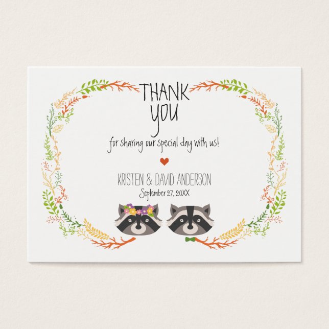 Guaxinins Rústicos Rústicos de Presente/Cartões (Frente)