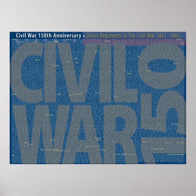 Guerra Civil 150 Regimento da União Art Poster (Frente)