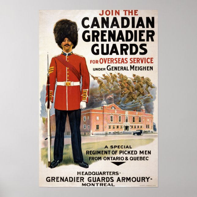 GUERRA MUNDIAL 1 CANADIANO RECRUTAR POSTER (Frente)