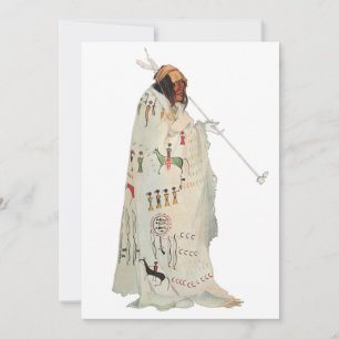 Guerreiro Indiano com Pipe Retrato por Karl Bodmer