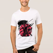 Guerreiro Samurai Japonês Gráfico do Sol Vermelho