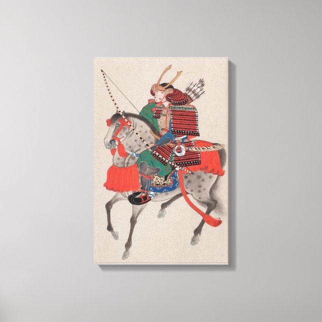 Guerreiro Samurai Japonês sobre Arte de Canvas Cav (Frente)
