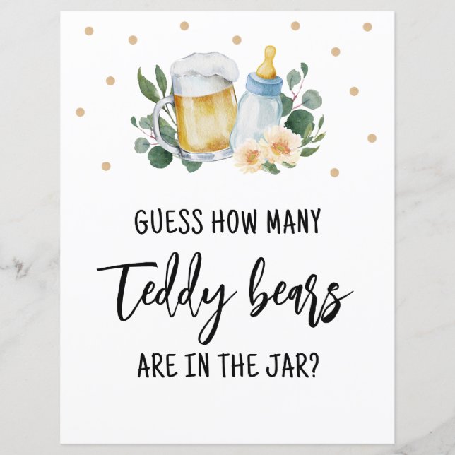 Guess How Many Teddy Bears Candies Sign Game (Frente)