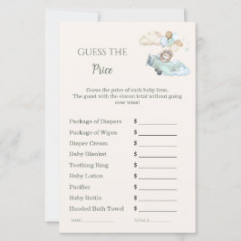 Guess the Price Baby Shower Bearly Wait Airplane