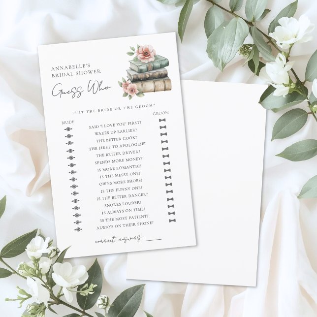 Guess Who Book Bridal Shower Game (Guess Who Book Bridal Shower Game)