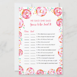 Guess who Said it Donuts Diapers Baby Shower Game