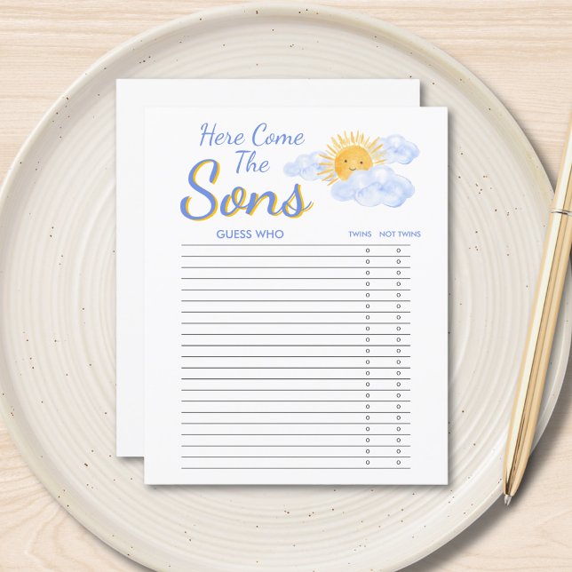 Guess Who Twins Boys Baby Shower Game (Criador carregado)