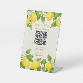 Guest WiFi Sign with QR Code Decorated with Lemons