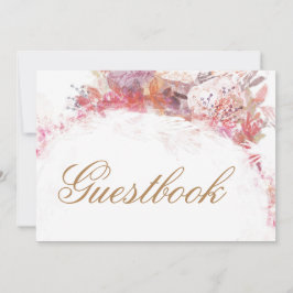 Guestbook de Casamento com Flor Rosa-Primavera Rom