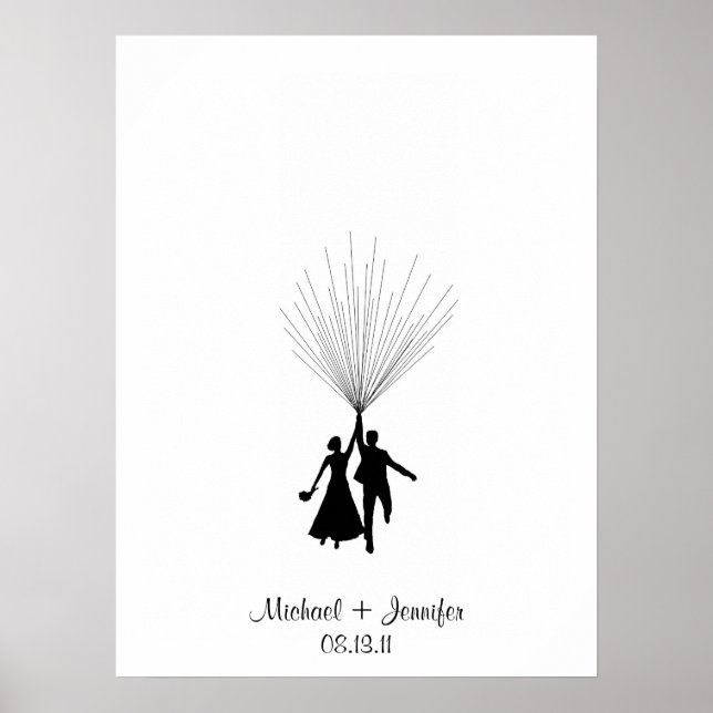 Guestbook de Impressão Digital de Casamento (Frente)