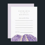 Guia de Campos de Lavanda de Aquarela e Cartão de<br><div class="desc">Da festa de noivado à noite de núpcias,  casais veteranos tentaram e deram conselhos verdadeiros para os recém-casados. Esses cartões românticos e piedosos adicionam lembrança especial para o casal ler como os anos passados.</div>