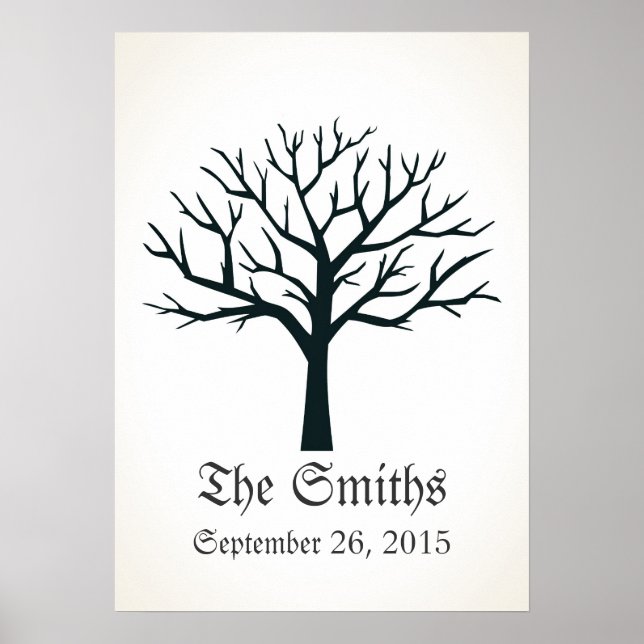 Guia de Casamento de Árvore de Impressão Digital (Frente)