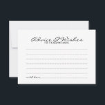 Guia de Casamento de Script Elegante e Cartão de D<br><div class="desc">Adicione um toque pessoal ao seu casamento com um conselho de casamento elegante e um cartão de desejos. Este cartão de conselho apresenta o título no estilo de fonte elegante e preto da caligrafia moderna e detalhes no estilo de fonte sans serif preto em fundo branco. Perfeito para casamento, chá...</div>