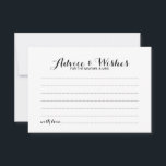 Guia de Casamento de Script Elegante e Cartão de D<br><div class="desc">Adicione um toque pessoal ao seu casamento com um conselho de casamento elegante e um cartão de desejos. Este cartão de conselho apresenta o título no estilo de fonte elegante e preto da caligrafia moderna e detalhes no estilo de fonte sans serif preto em fundo branco. Perfeito para casamento, chá...</div>