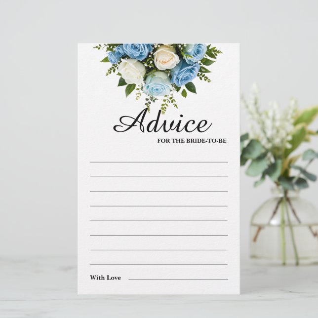 Guia de Chá de panela Floral Branco e Azul Persona (Em pé/Frente)