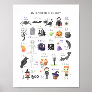 Guia de Estudo para Crianças Poster do Halloween A