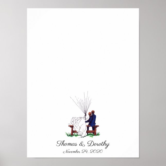 Guia de Impressão Digital de Casal de Casamento (Frente)