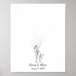 Guia de Impressão Digital de Casal de Casamento