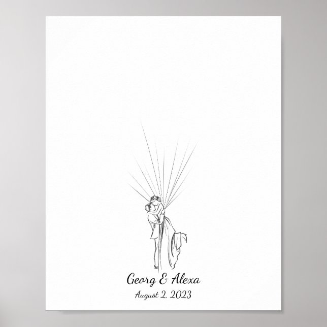 Guia de Impressão Digital de Casal de Casamento (Frente)