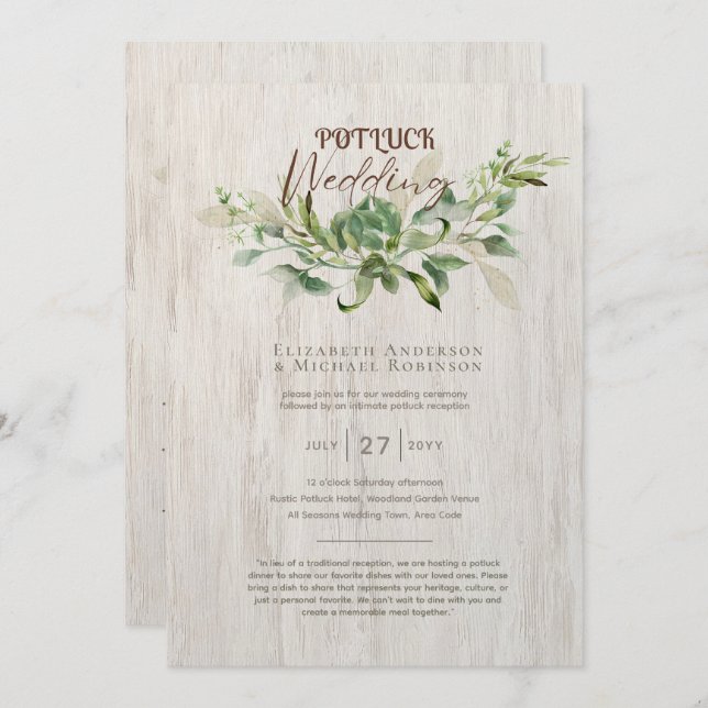 Guia de Modelo de Convite para Casamento Rustic PO (Frente/Verso)
