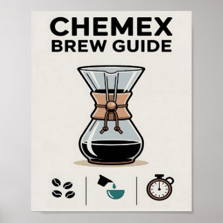 Guia de Preparação de Chemex Minimalista em Poster
