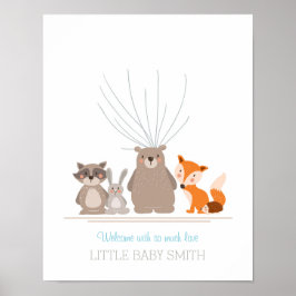 Guia do chá de fraldas impressões digitais da flor