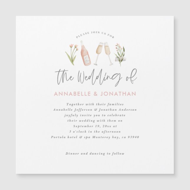 guião floral de flor silvestre champanhe moderno a (Frente)