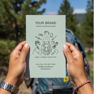 Guias de Aventura Flyer de Hiking & Camping com QR