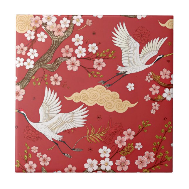 Guindaste Coroa Vermelha Sakura Padrão (2) (Frente)