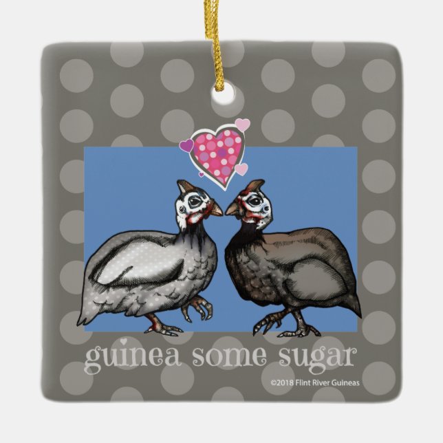 GUINÉ ALGUM ornamento cerâmico do polkadot do (Frente)