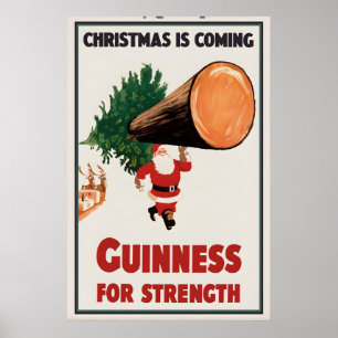 Guinness Santa Natal Cartaz de Impressão Stout Irl